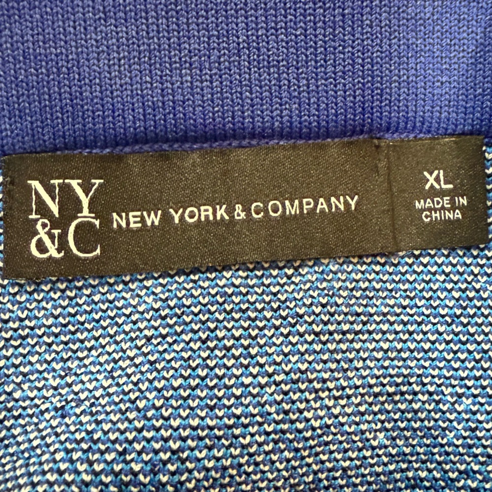 New York & Company Blue Butterfly Print Sweater Dress XL Knit Tube Resortwear - Picture 13 of 13
